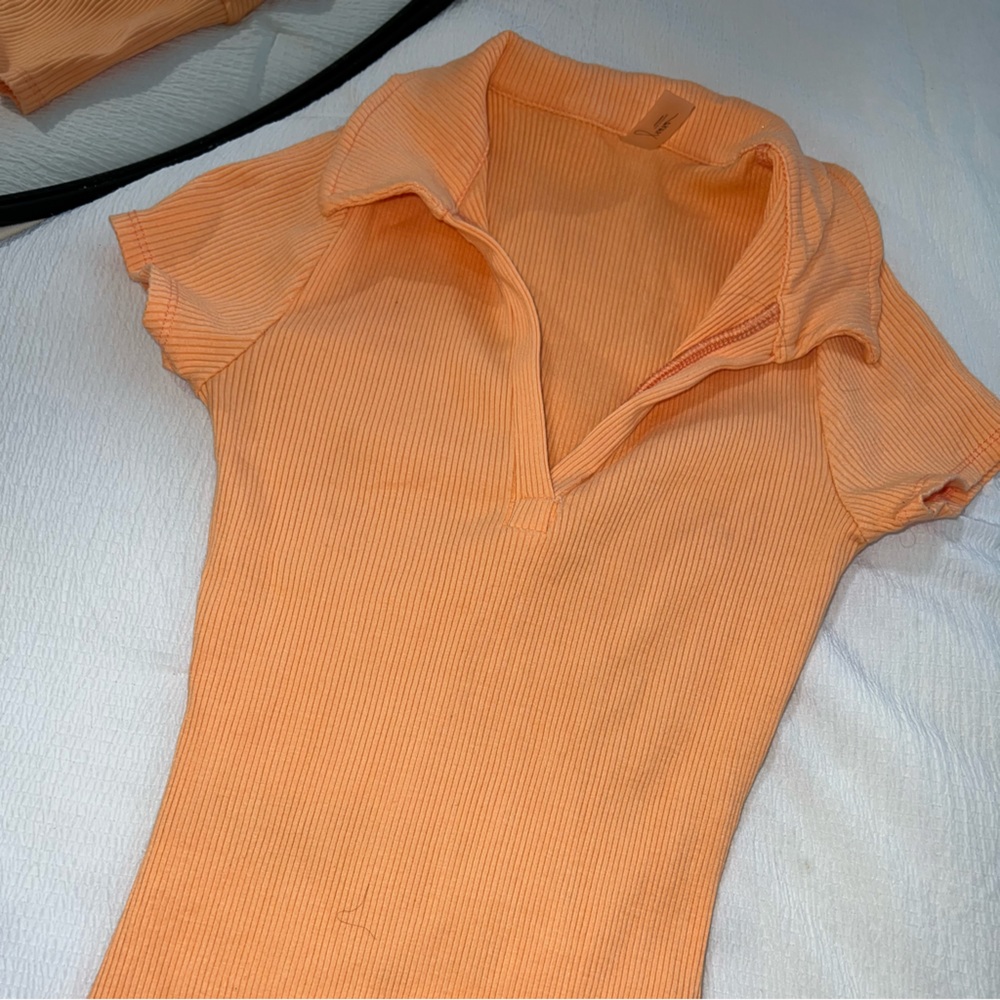 Orange midi dress